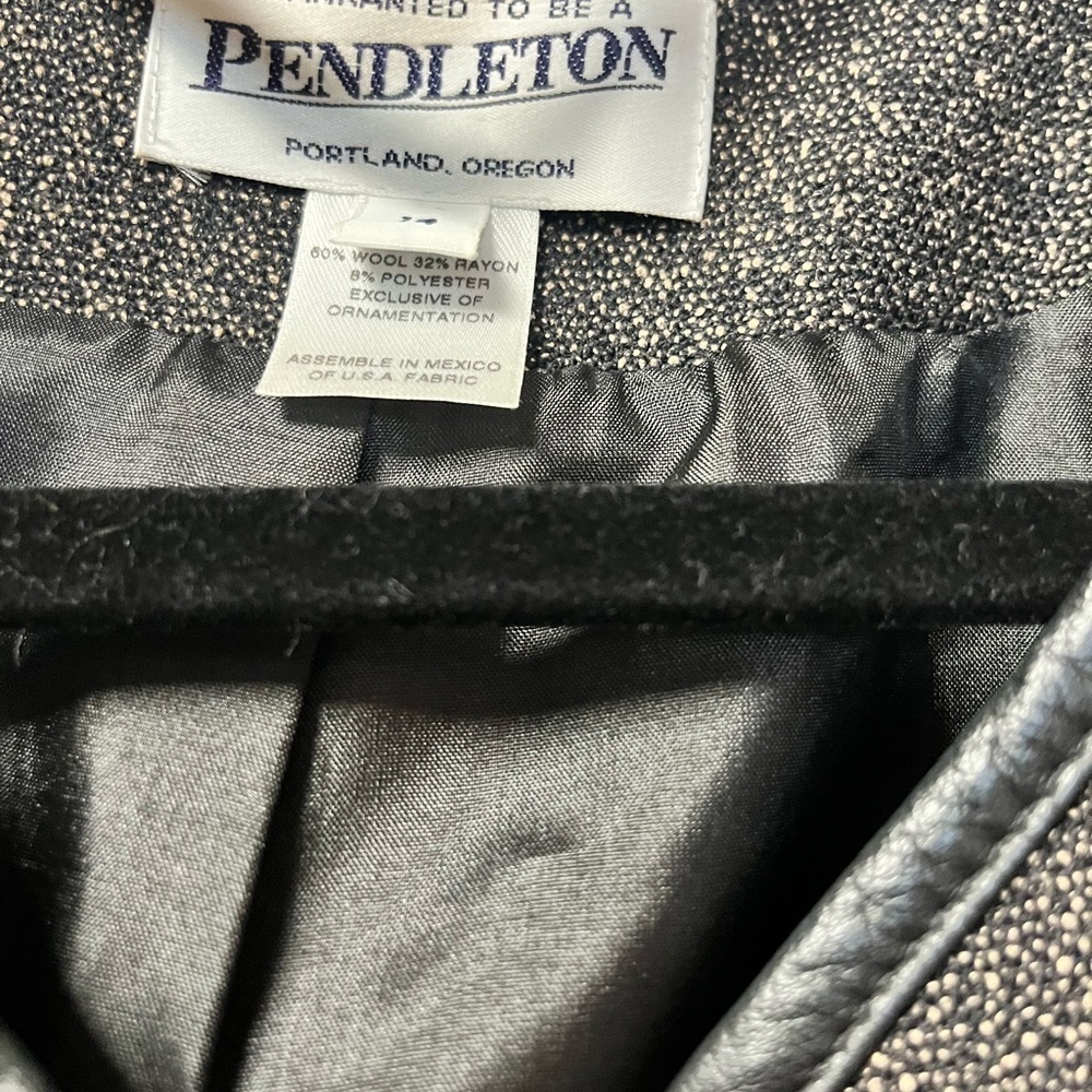 Pendleton Blazer Women's 14 Cropped USA Vintage USA Brown Black - Picture 5 of 6